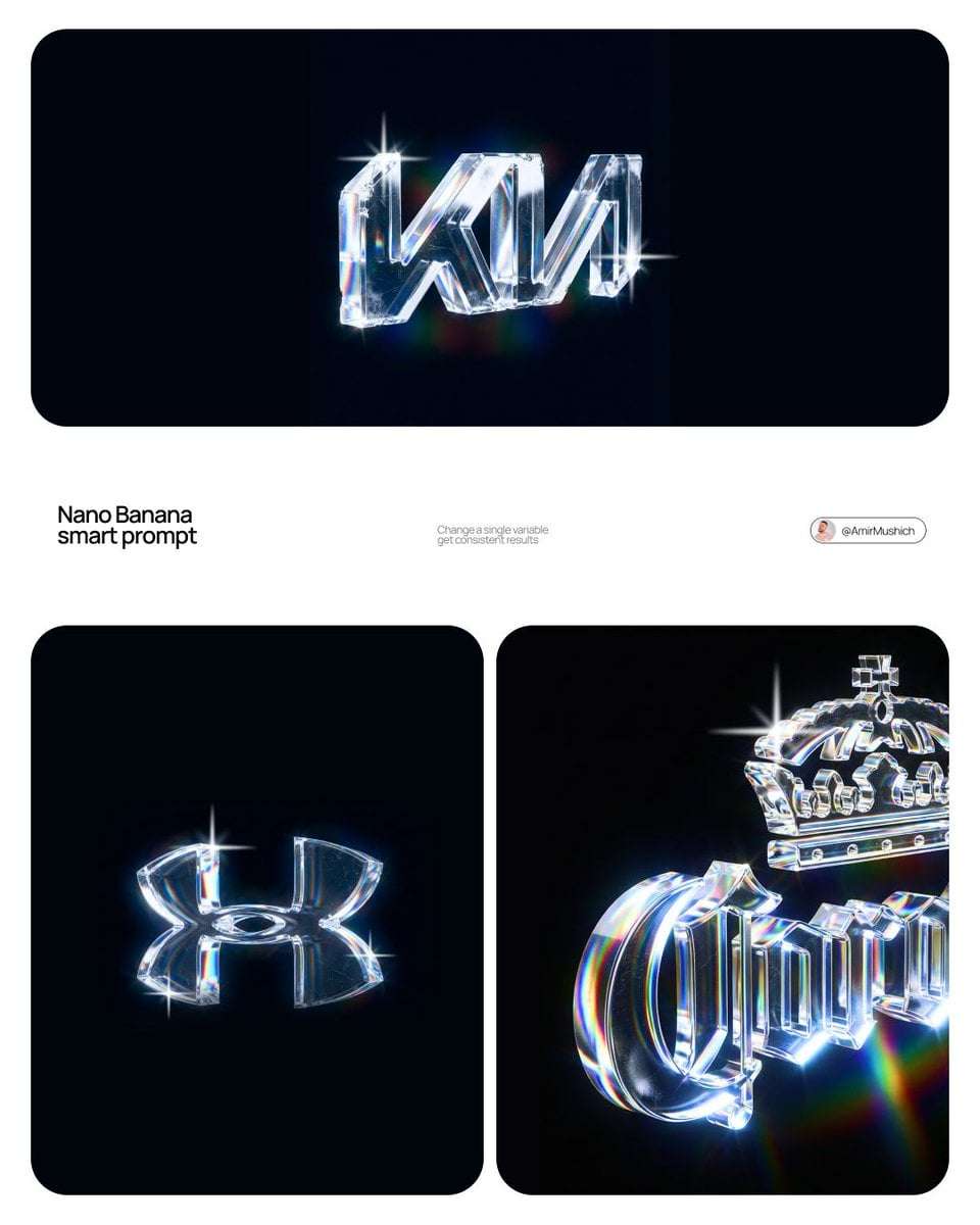 Luxury Crystal Typography AI Prompt