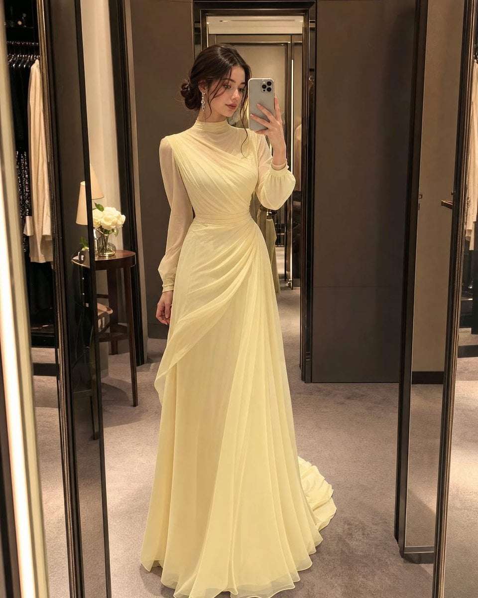 Luxury Evening Gown Mirror Selfie Template