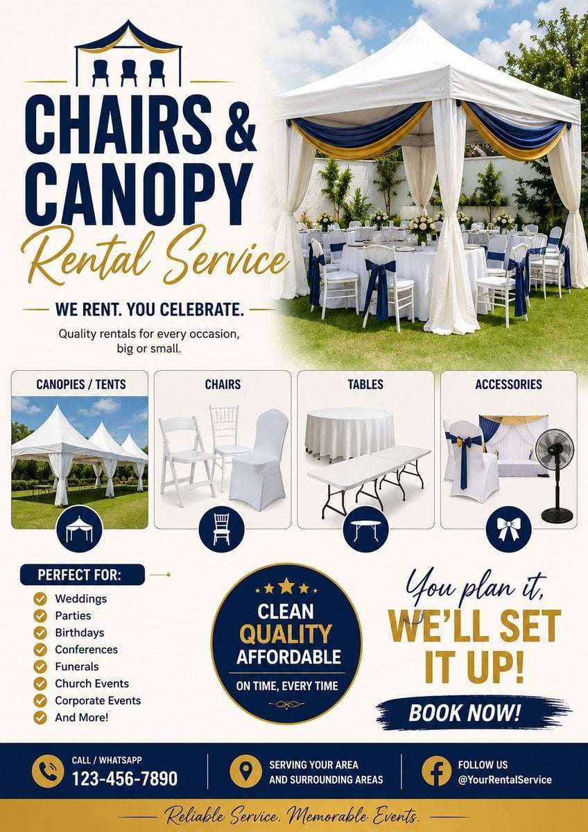 Luxury Event Rental Poster Template