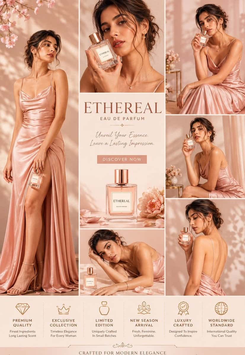 Luxury Fashion Ad Collage Template