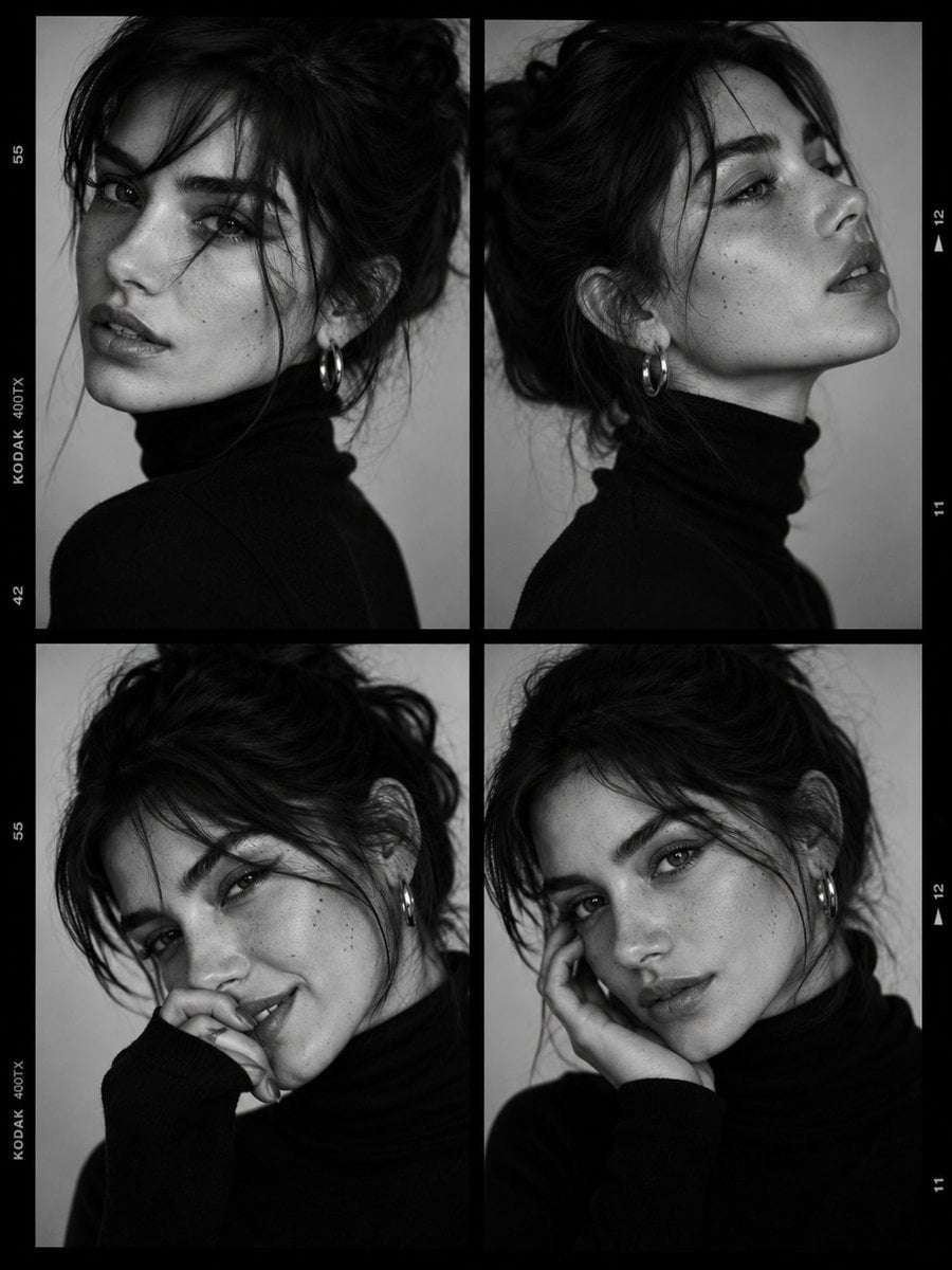 Luxury Fashion Contact Sheet Portrait