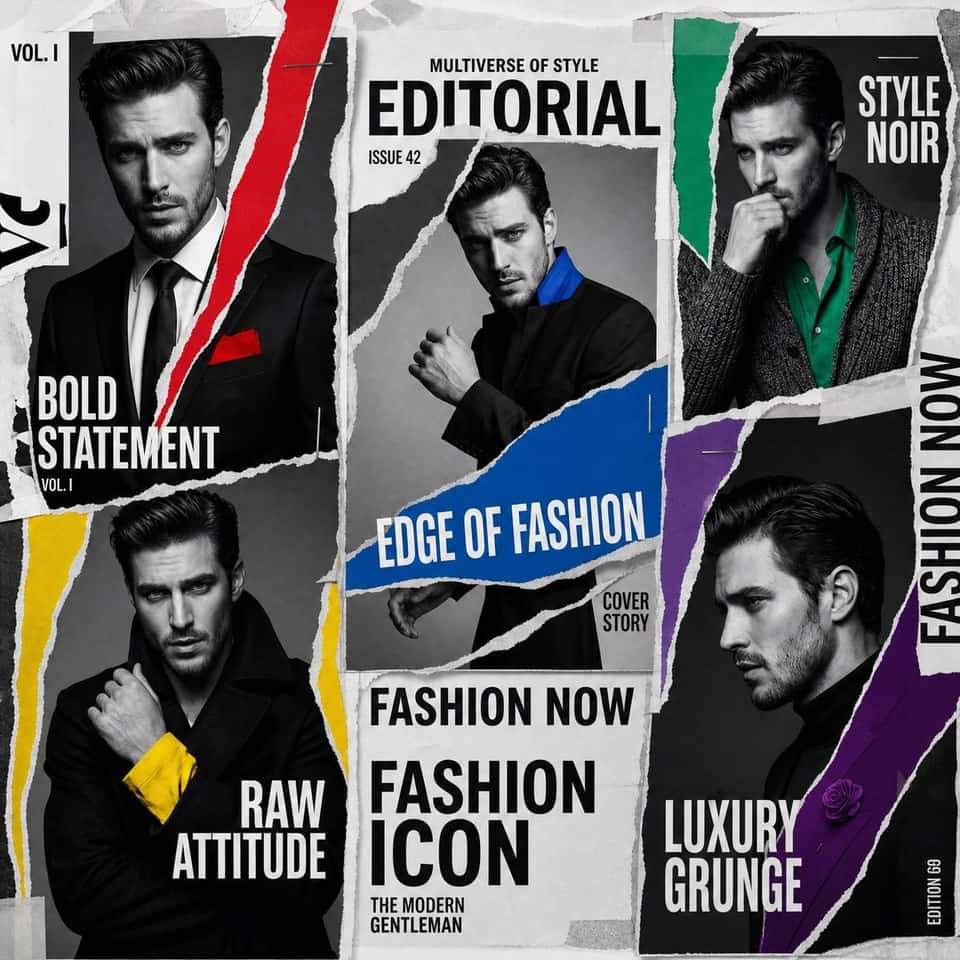 Luxury Fashion Magazine Cover Collage