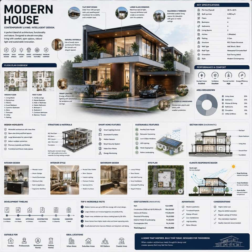 Luxury House Architectural Infographic Template