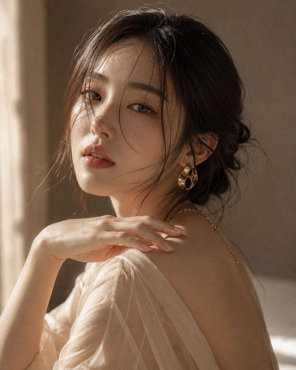 Luxury Korean Beauty Editorial Portrait