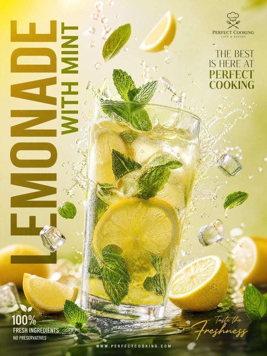 Luxury Lemonade Advertisement Poster Template