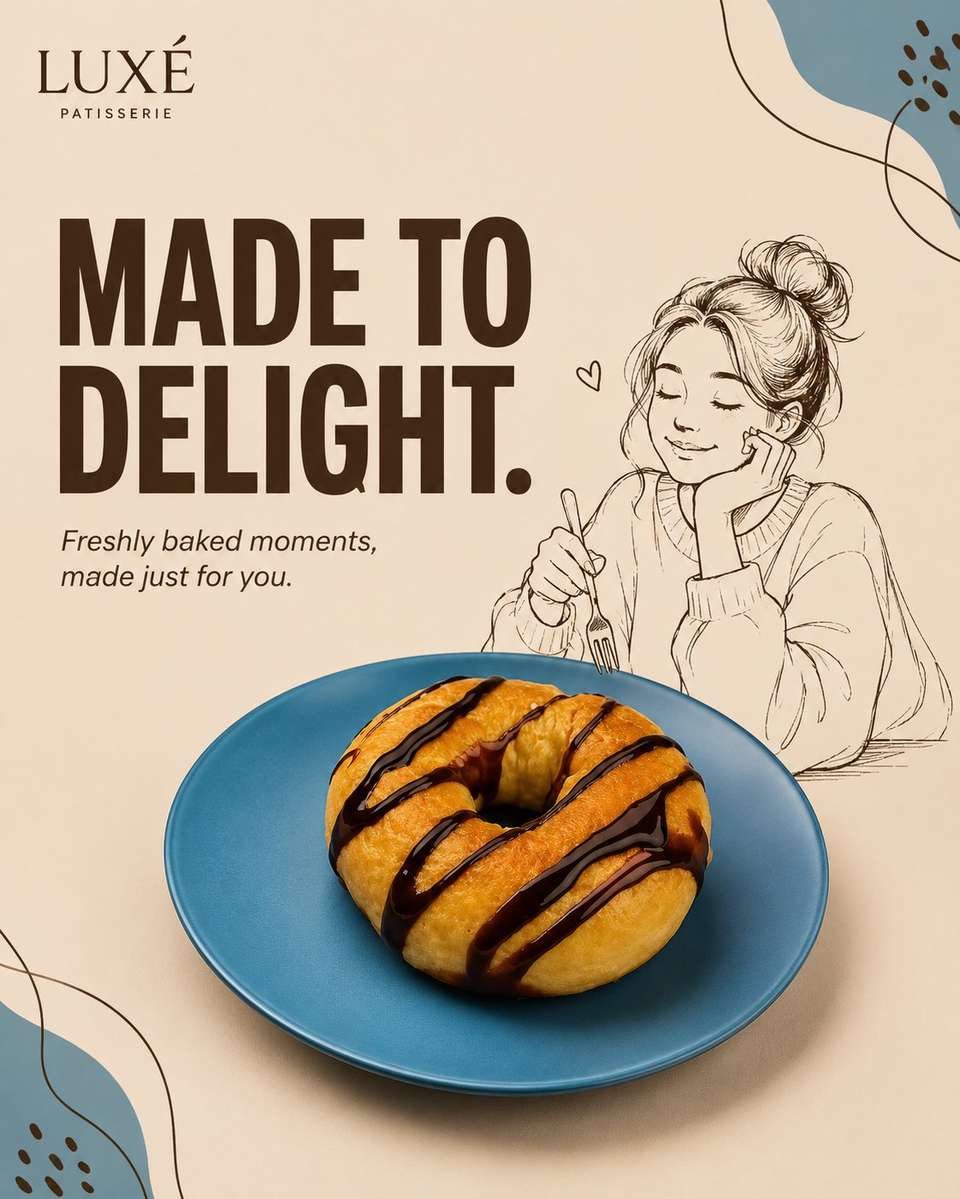 Luxury Pastry Ad Template Mixed Media