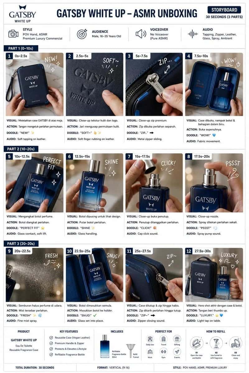 Luxury Perfume ASMR Unboxing Storyboard
