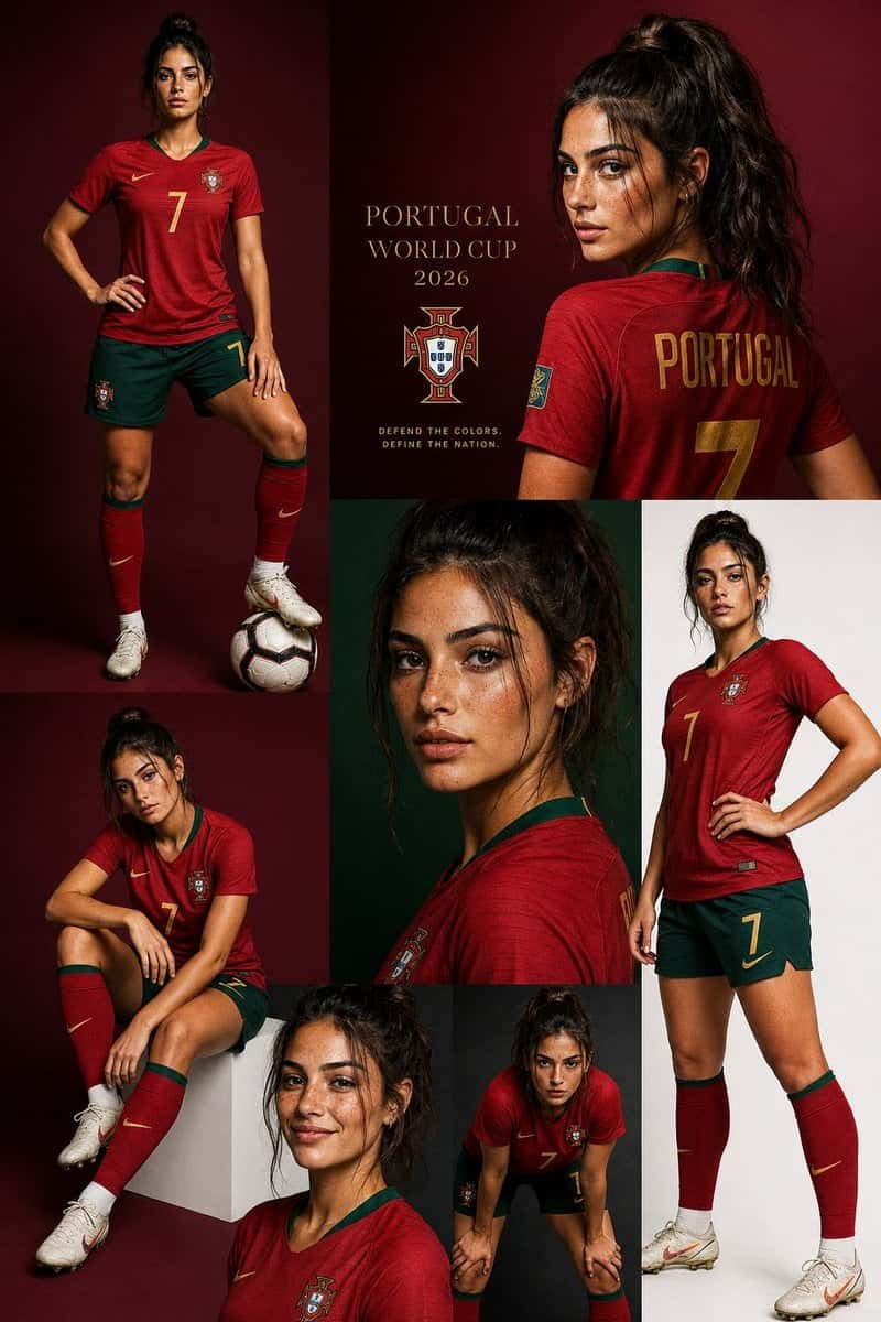 Luxury Portugal Football Fashion Collage