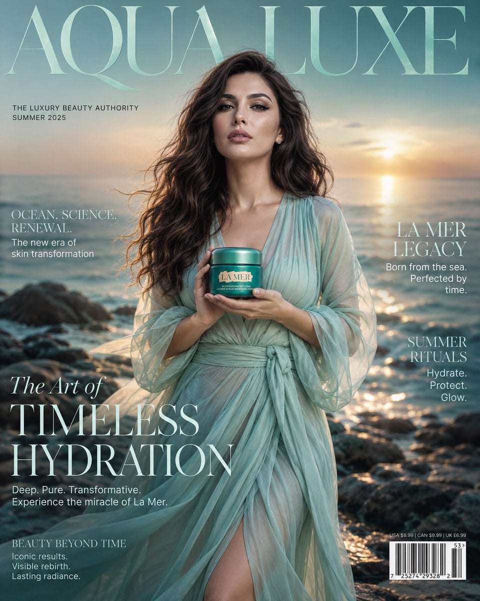 Luxury Skincare Editorial Cover AI Prompt