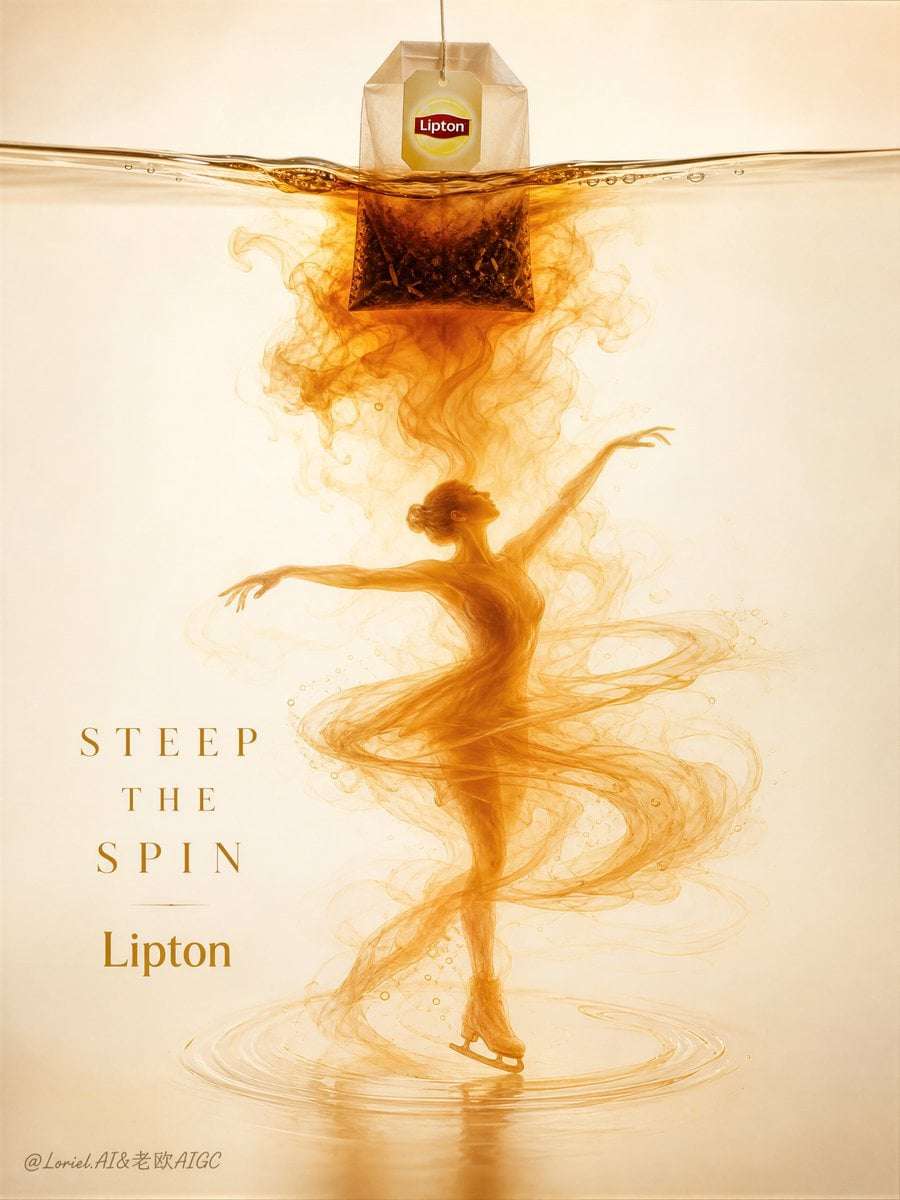 Luxury Tea Figure Skating Poster