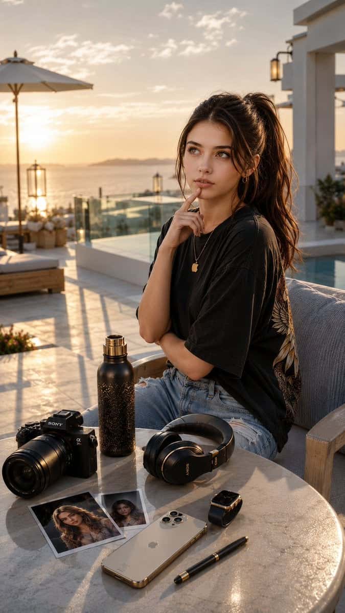 Luxury Terrace Portrait AI Image Prompt