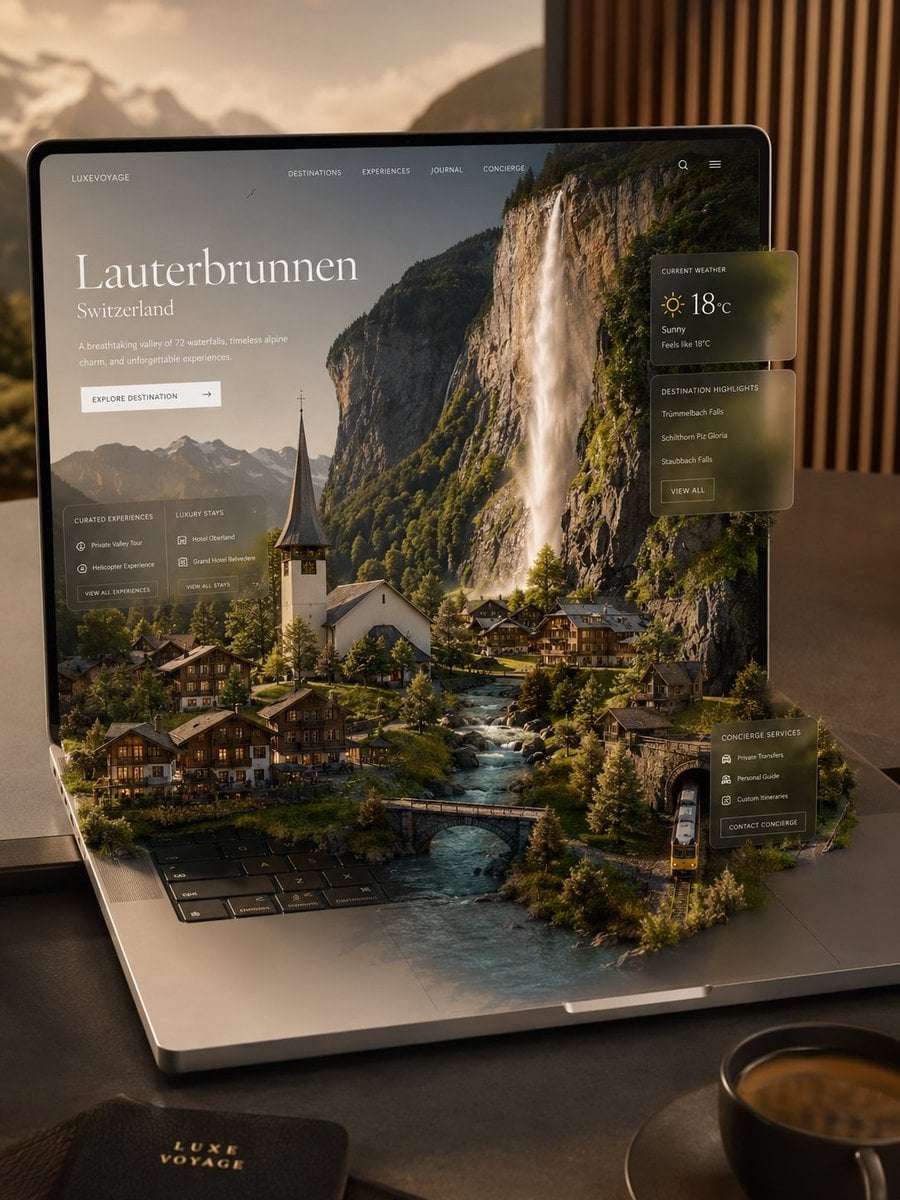 Luxury Travel Platform MacBook Diorama