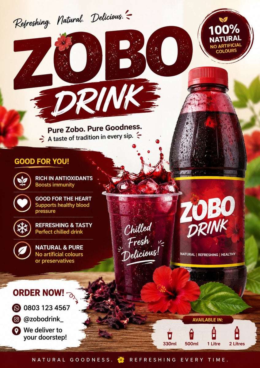 Luxury Zobo Drink Advertising Poster