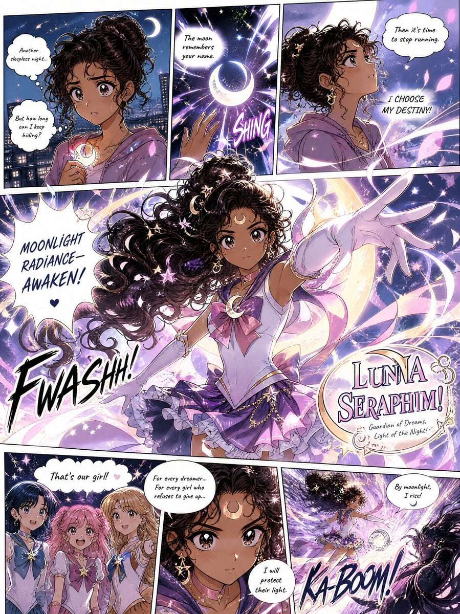 Magical Girl Manga Illustration Template