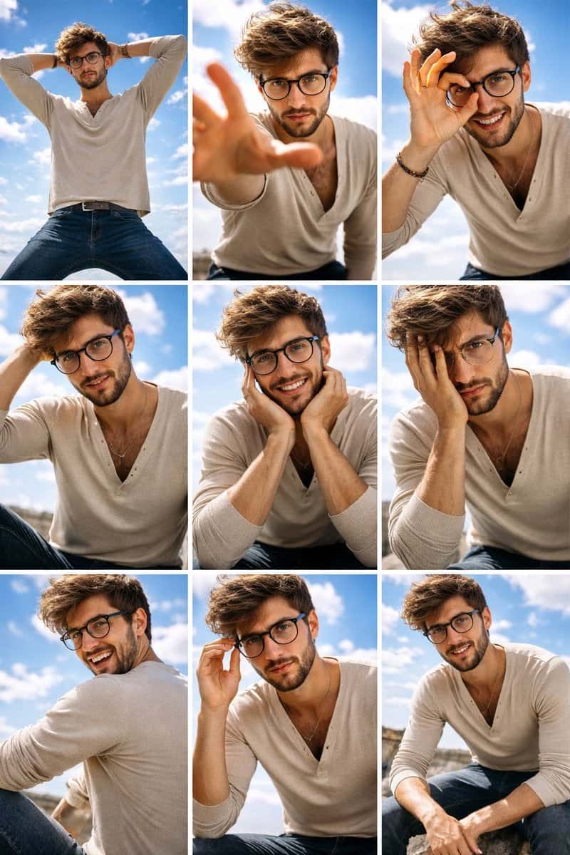 Male Face Reference Collage Template