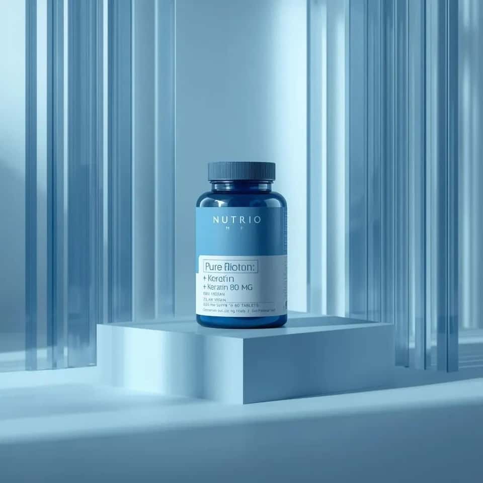 Minimalist Biotin Supplement Product Photography