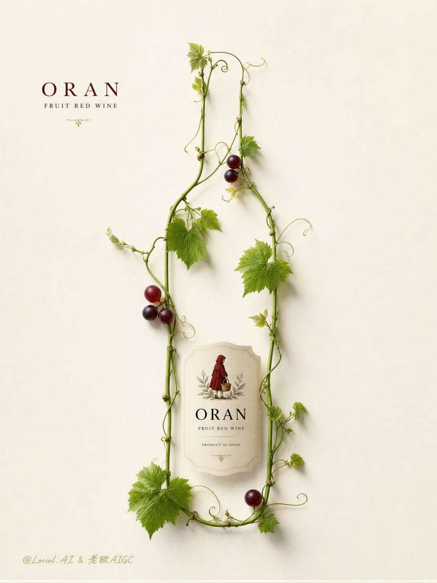 Minimalist Botanical Wine Poster Template
