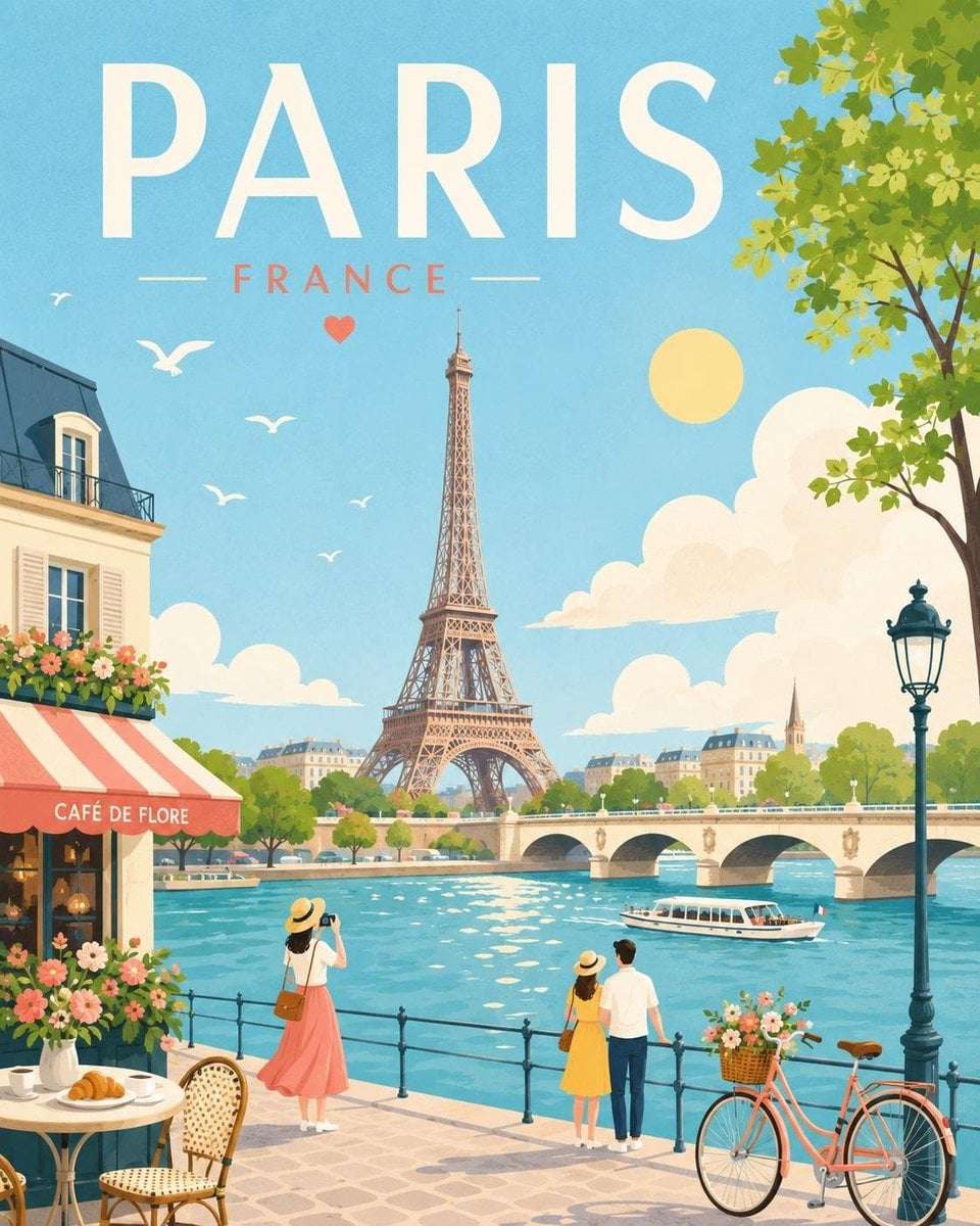 Minimalist Cheerful Travel Poster Template