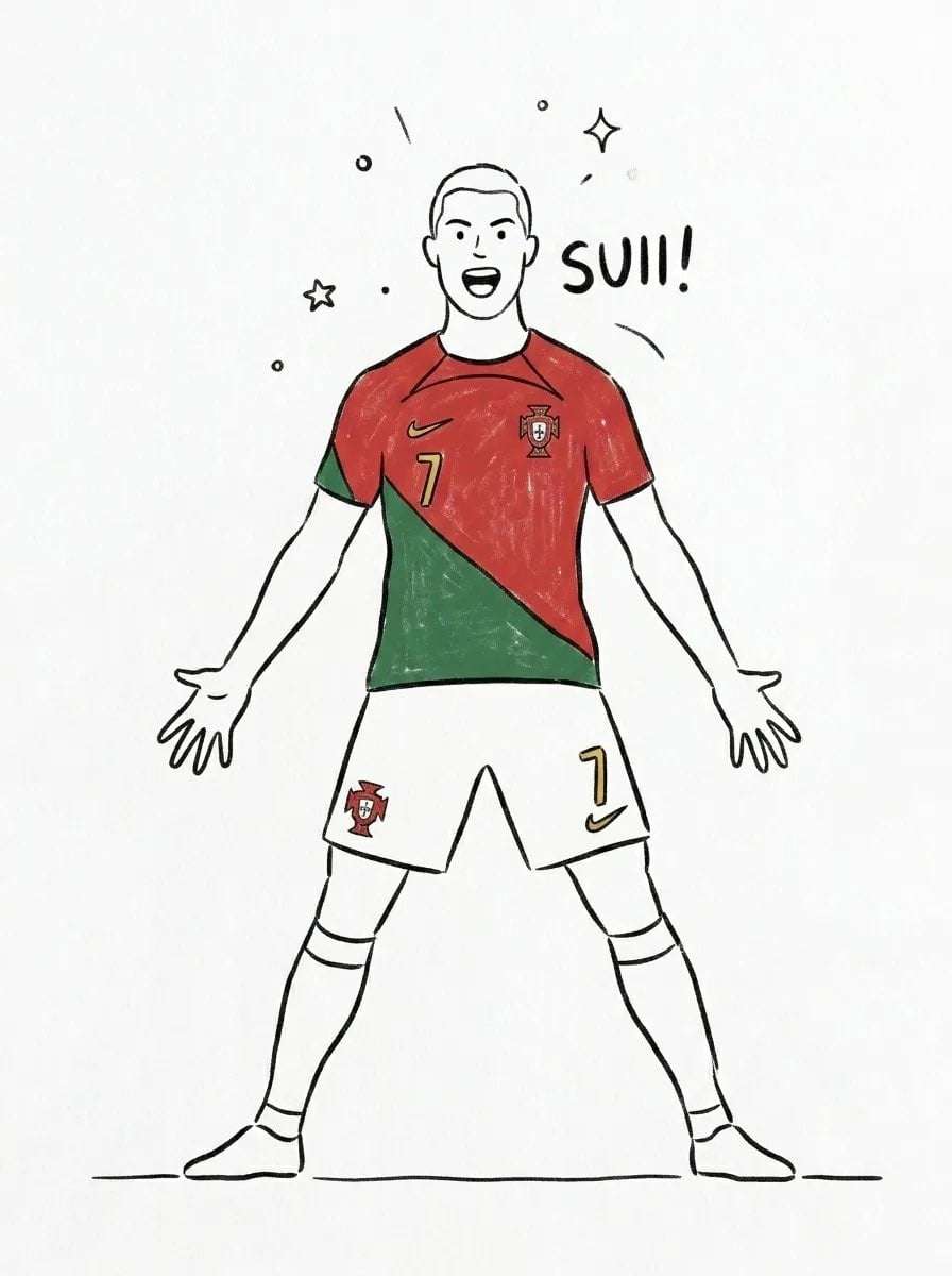 Minimalist Football Player Line Art Template
