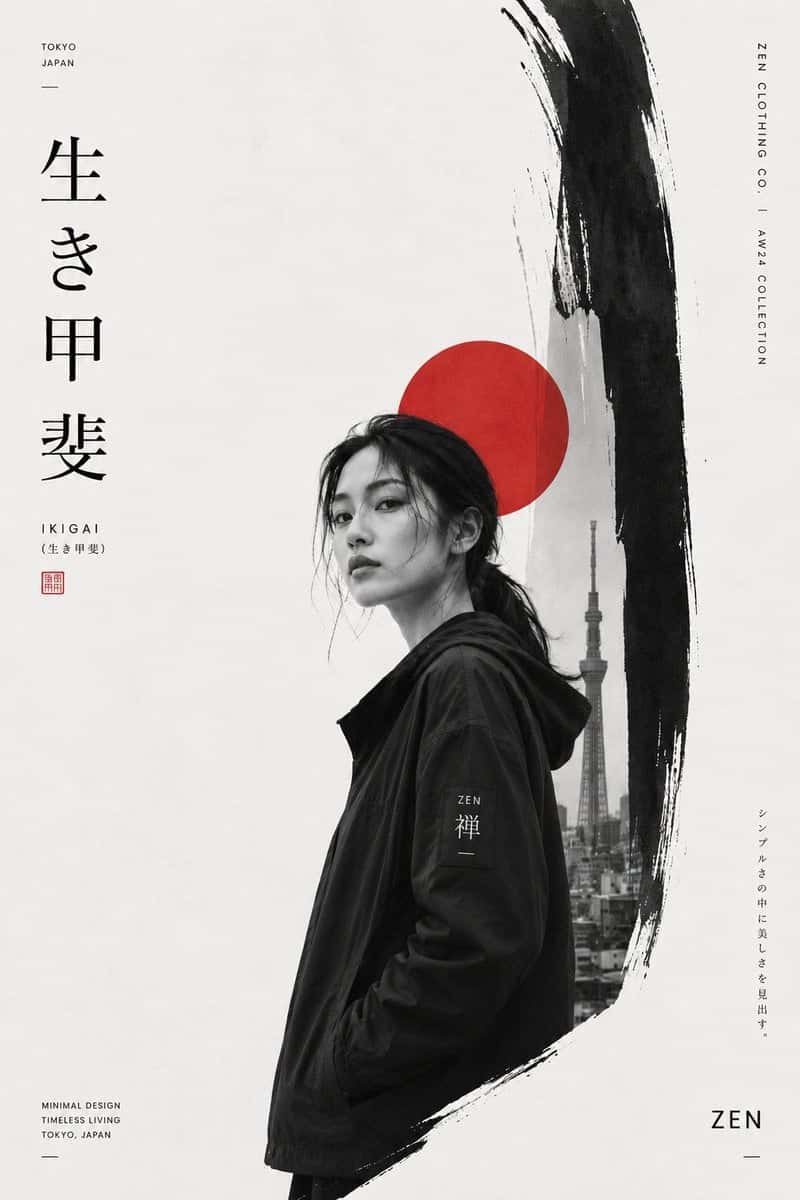 Minimalist Japanese Fashion Poster Template