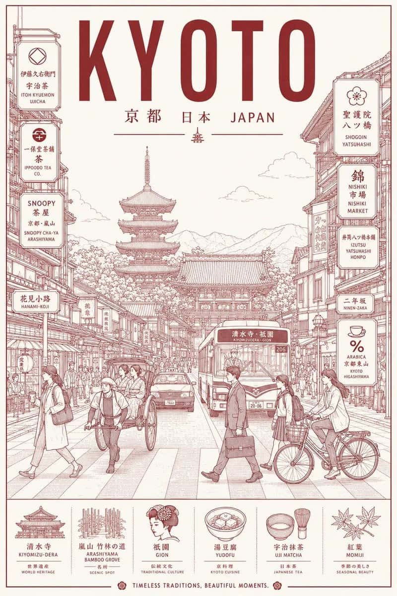 Minimalist Line Art Travel Poster Template