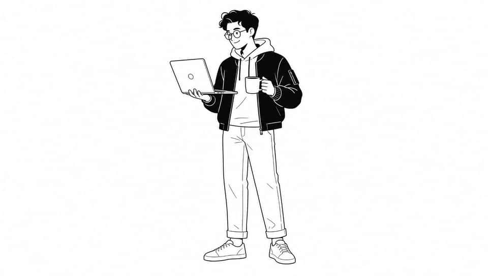 Minimalist Notion Line Art Illustration Template