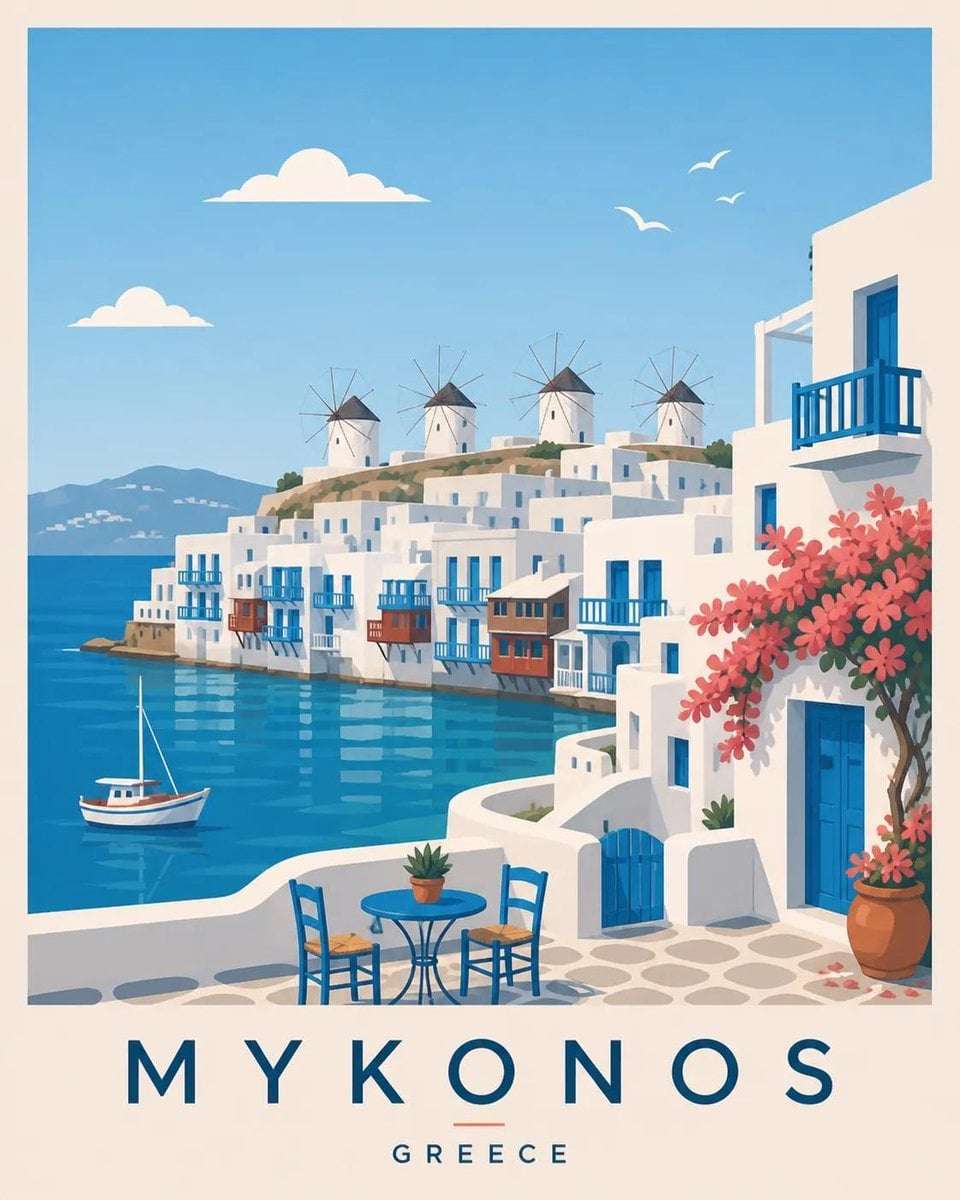 Minimalist Travel Poster Illustration Template