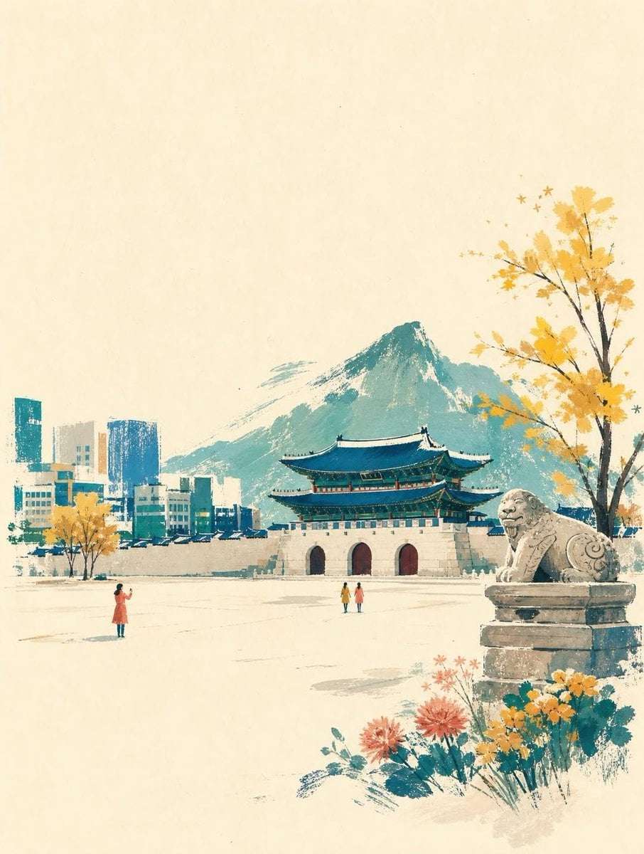 Minimalist Travel Poster Landmark Illustration