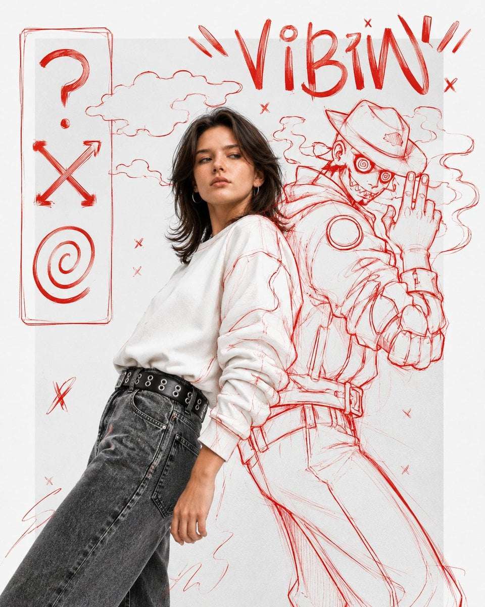 Mixed Media Fashion Editorial Portrait