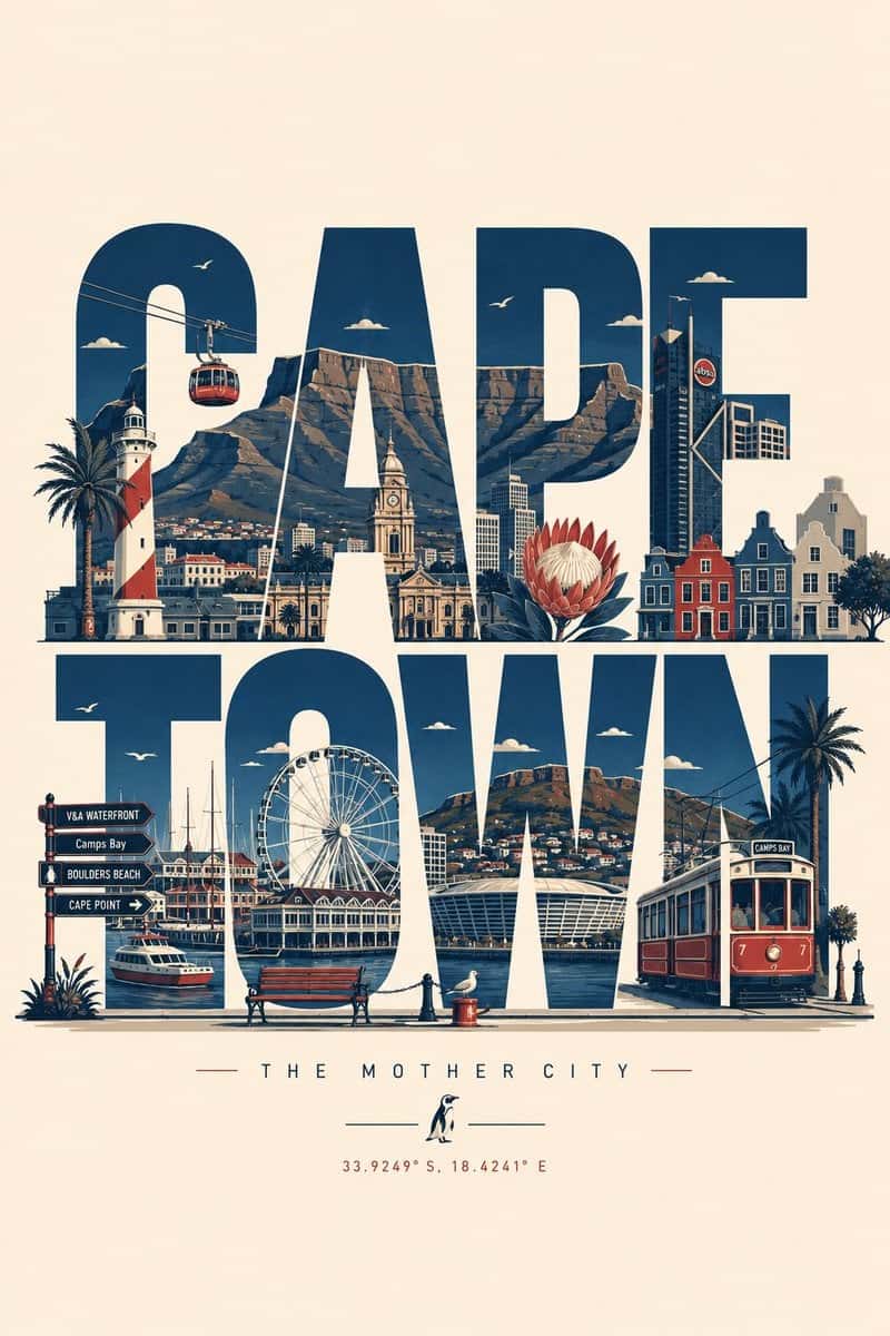 Modern City Typography Travel Poster