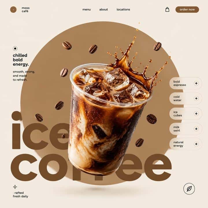 Modern Matcha Latte Food Advertising Template