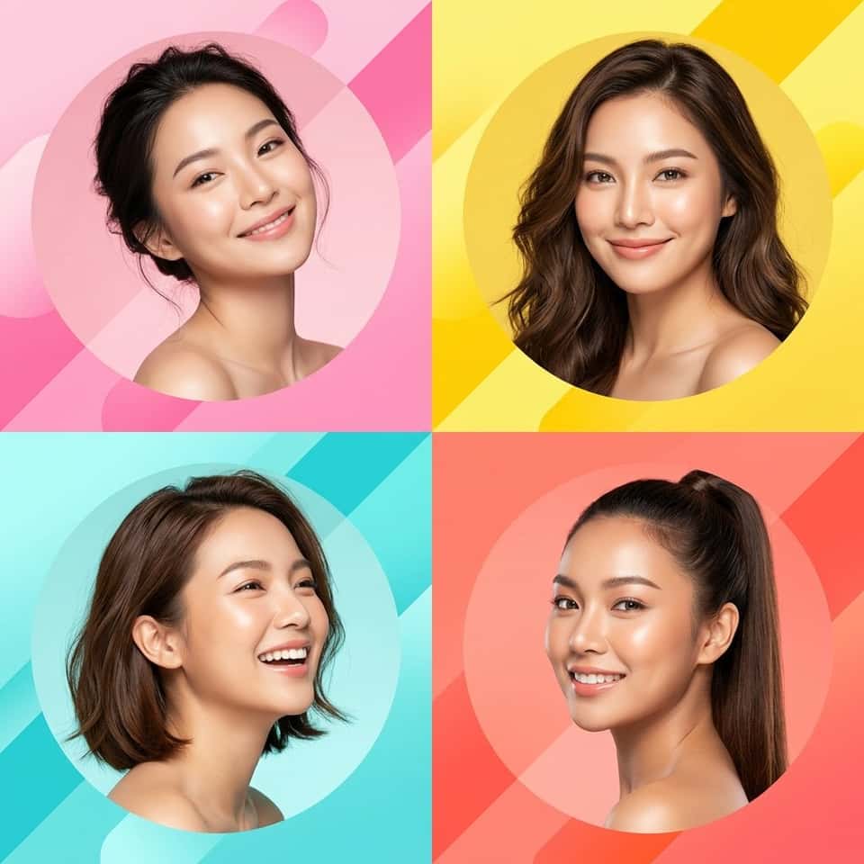 Modern Skincare Ad Collage Template