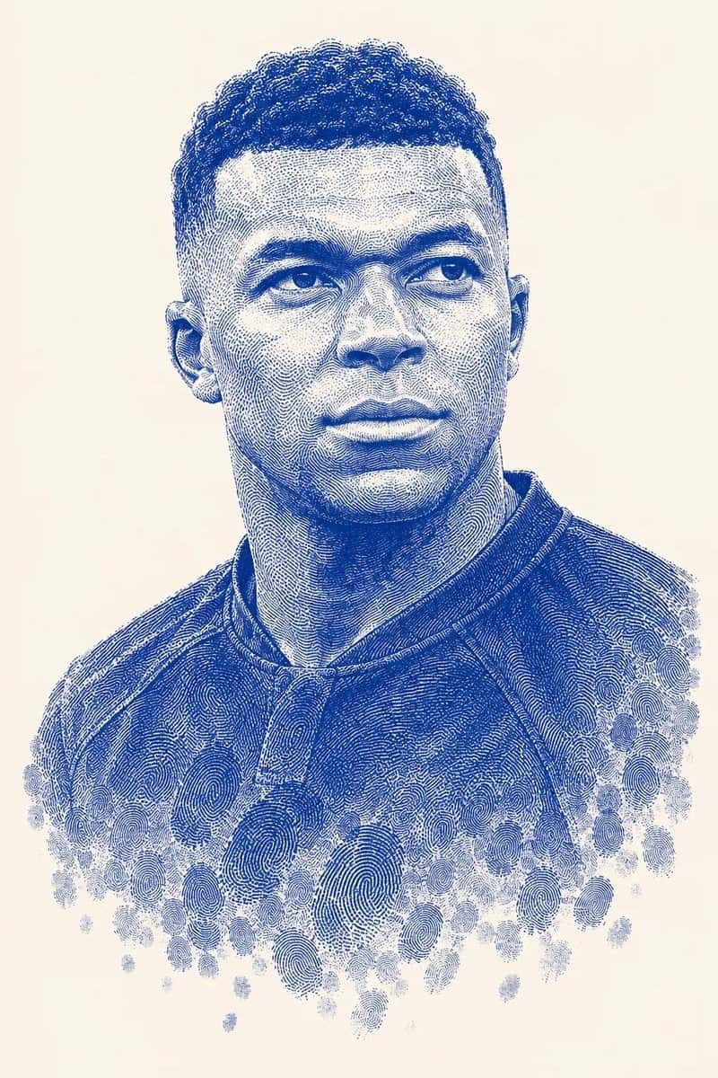 Monochromatic Red Fingerprint Portrait Art