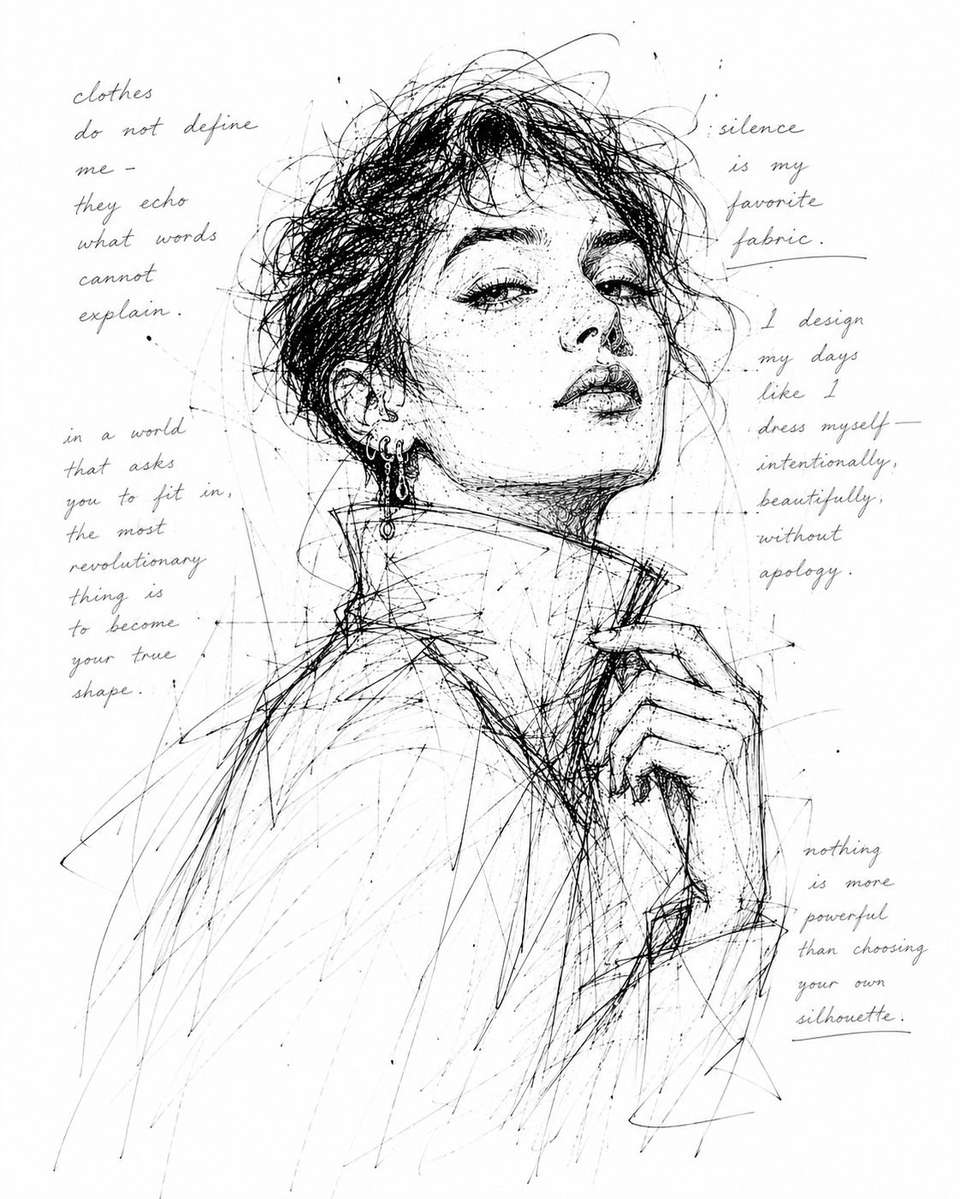 Monochrome Scribble Ink Drawing Template