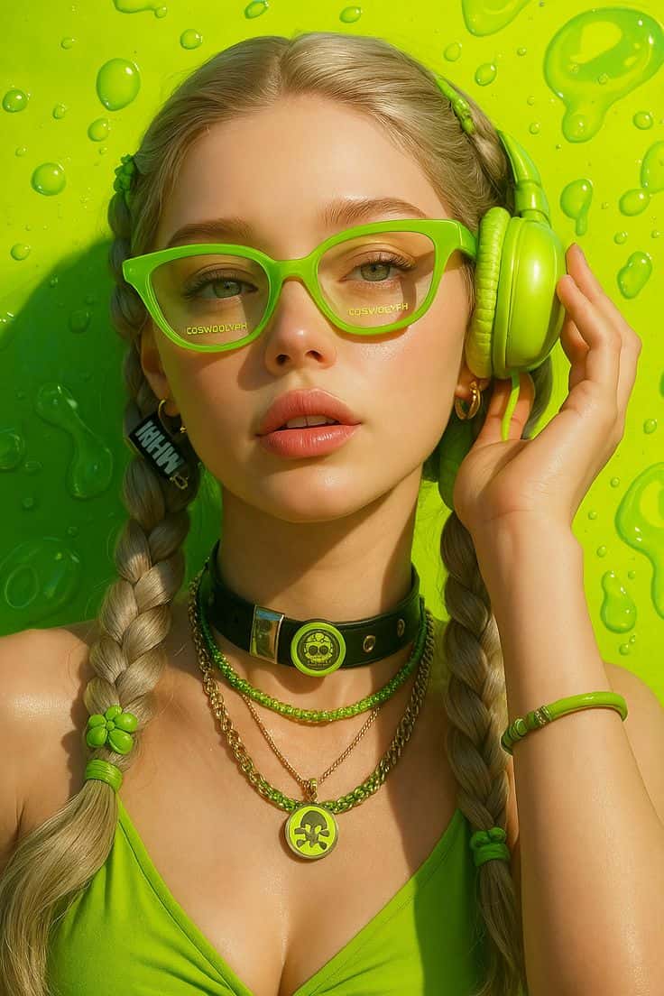 Neon Green Fashion Portrait Template