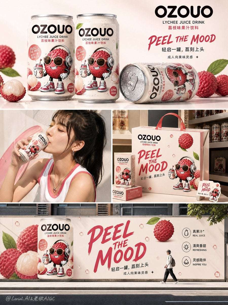 OZOUO Lychee Lifestyle Campaign Collage