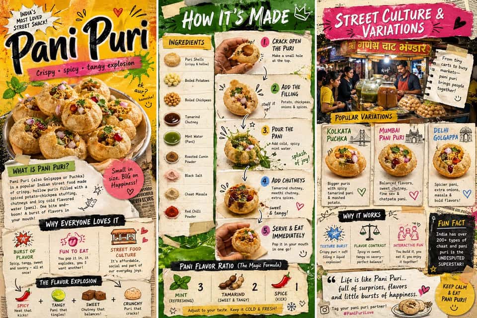 Pani Puri Zine Infographic Template