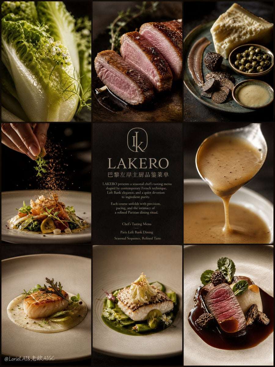 Paris Left Bank Chef Tasting Menu Poster