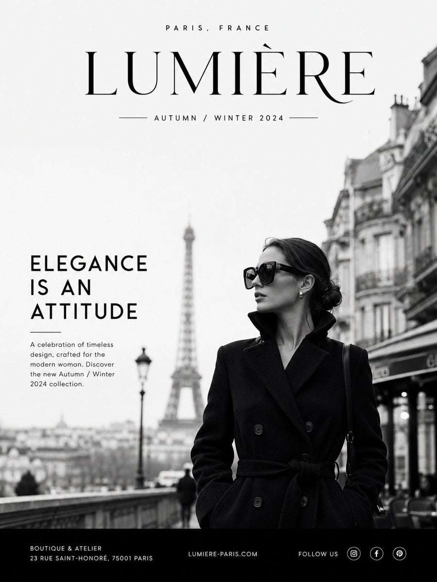 Parisian Luxury Fashion Ad Template