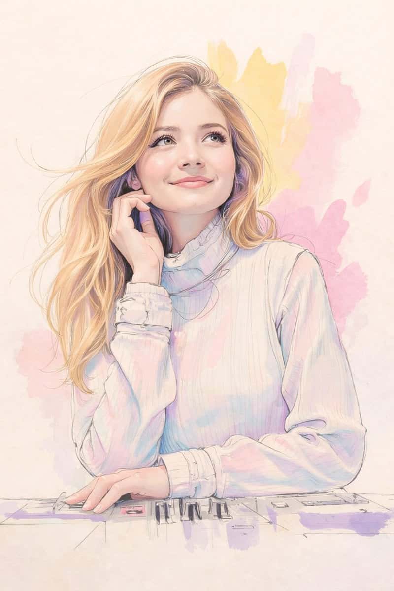 Pastel Watercolor Portrait Template