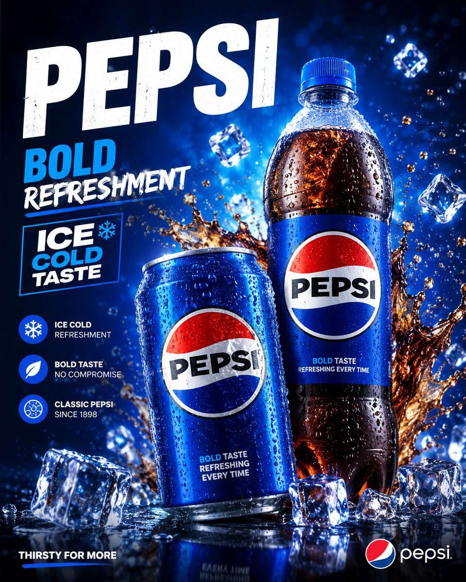 Pepsi Refreshing Drink Ad Poster