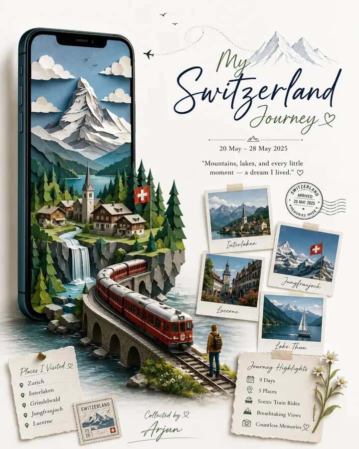 Personalized Travel Memory Poster Template