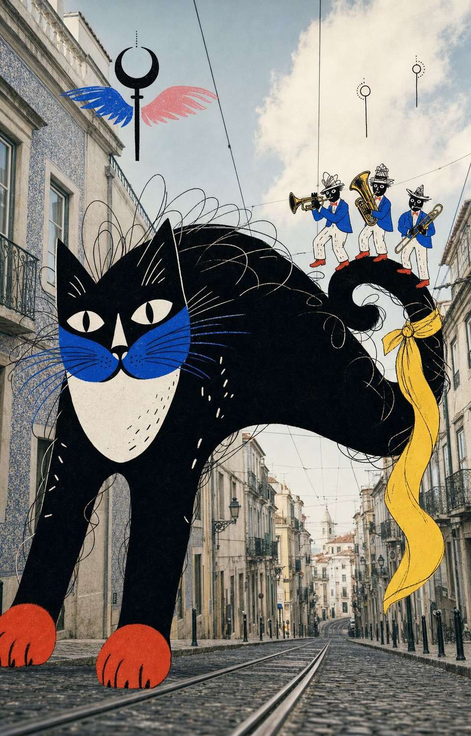 Photoreal City Creature Collage Poster