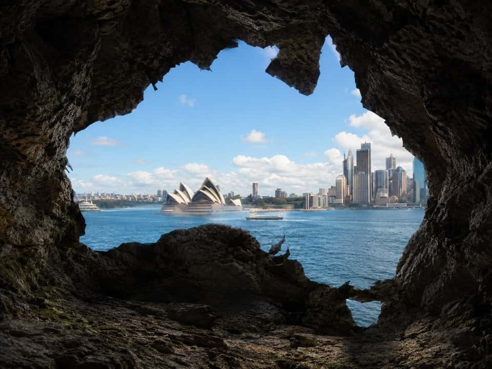 Photorealistic Cave Opening Country Landmark