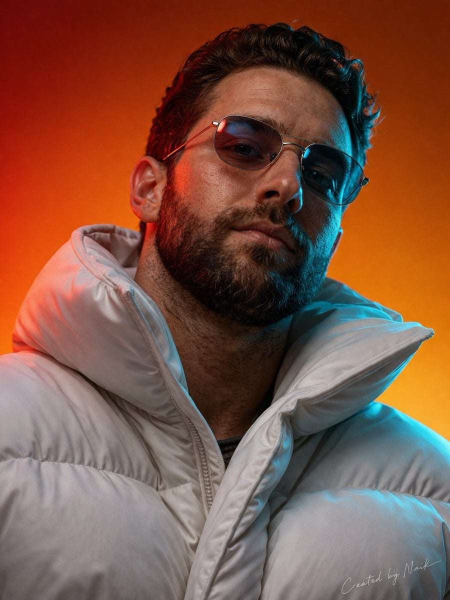 Photorealistic Man Portrait Studio Lighting Template