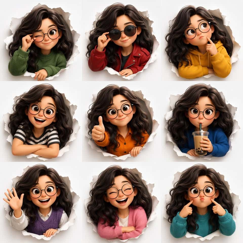 Pixar Avatar Expression Sheet Template