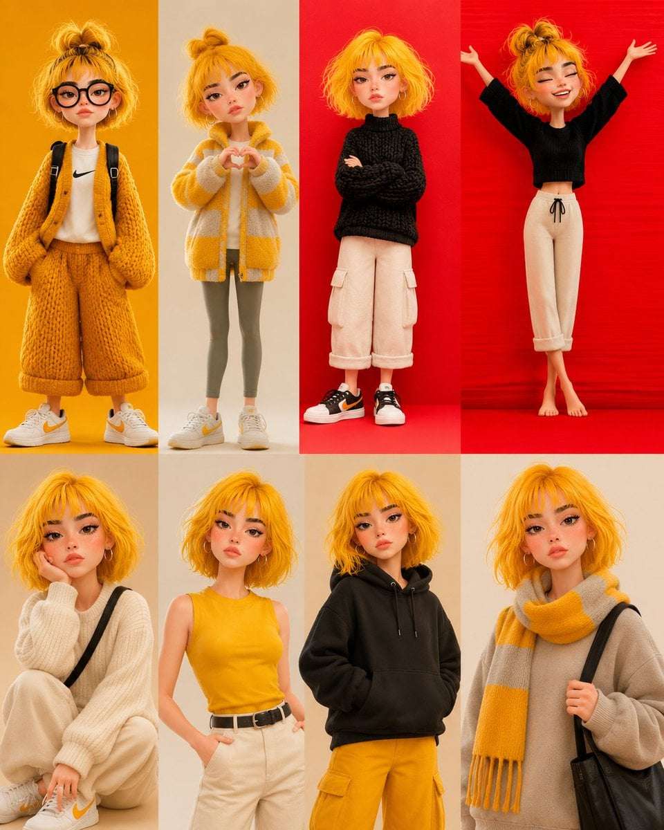 Pixar Style Girl Fashion Collage