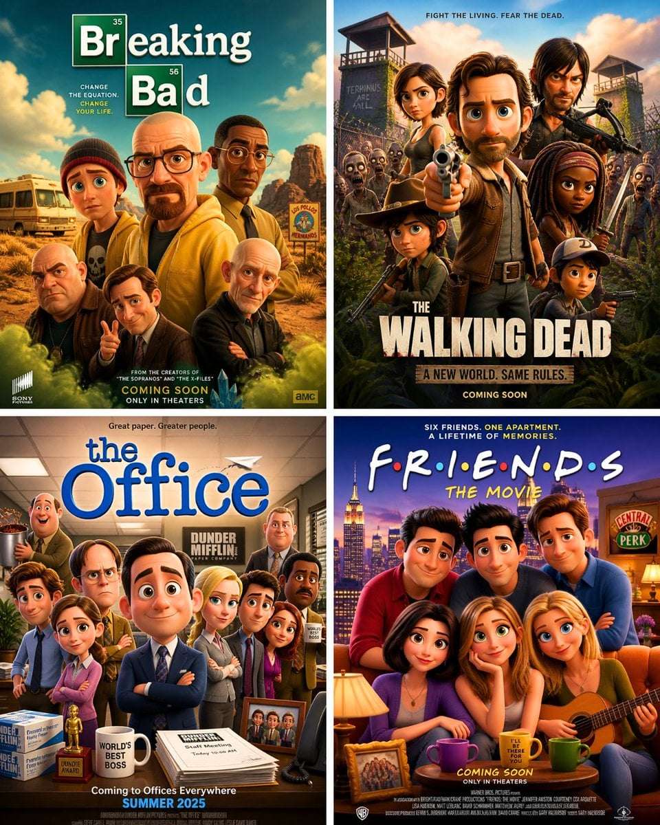 Pixar Style TV Show Movie Poster