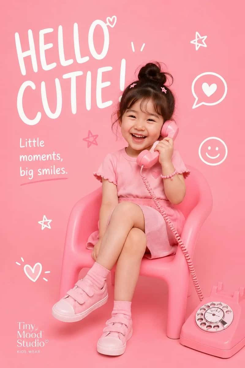 Playful Kids Fashion Editorial Poster Template