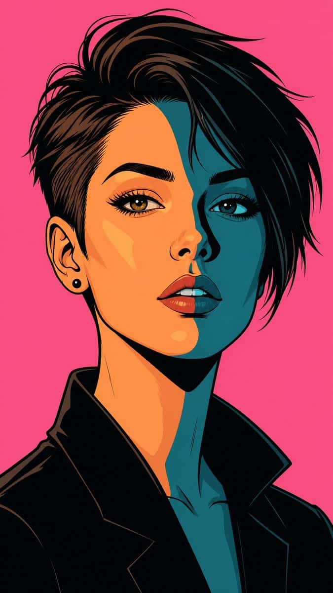 Pop Art Woman Comic Book Portrait
